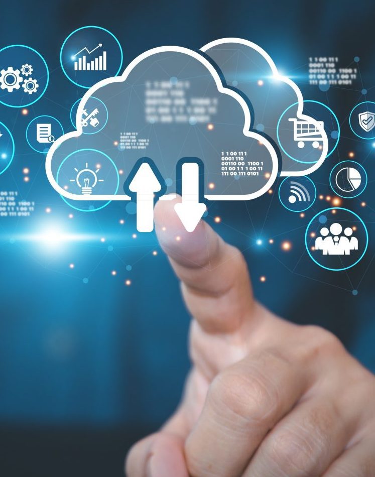 Database storage cloud technology file data transfer sharing, cyber, big data information for financial online marketing, internet banking application or computer download upload backup cloud drive.